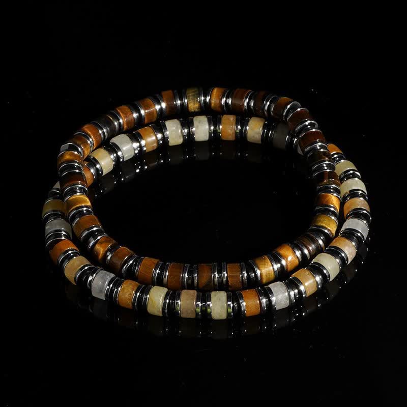 Ensemble de bracelets en perles de pierre de soleil en hématite et œil de tigre Olivenorma