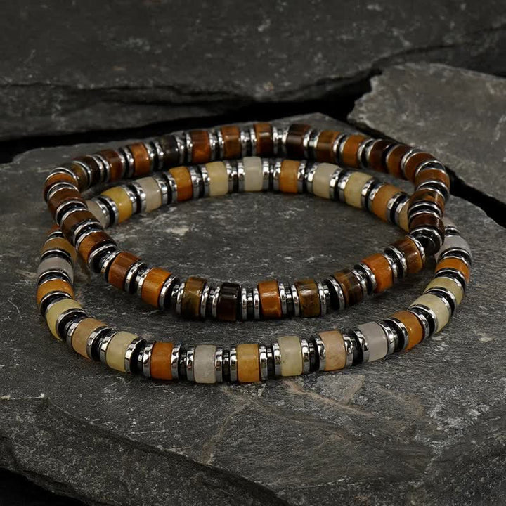 Ensemble de bracelets en perles de pierre de soleil en hématite et œil de tigre Olivenorma