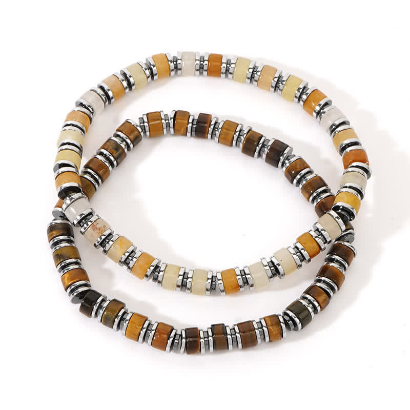 Ensemble de bracelets en perles de pierre de soleil en hématite et œil de tigre Olivenorma