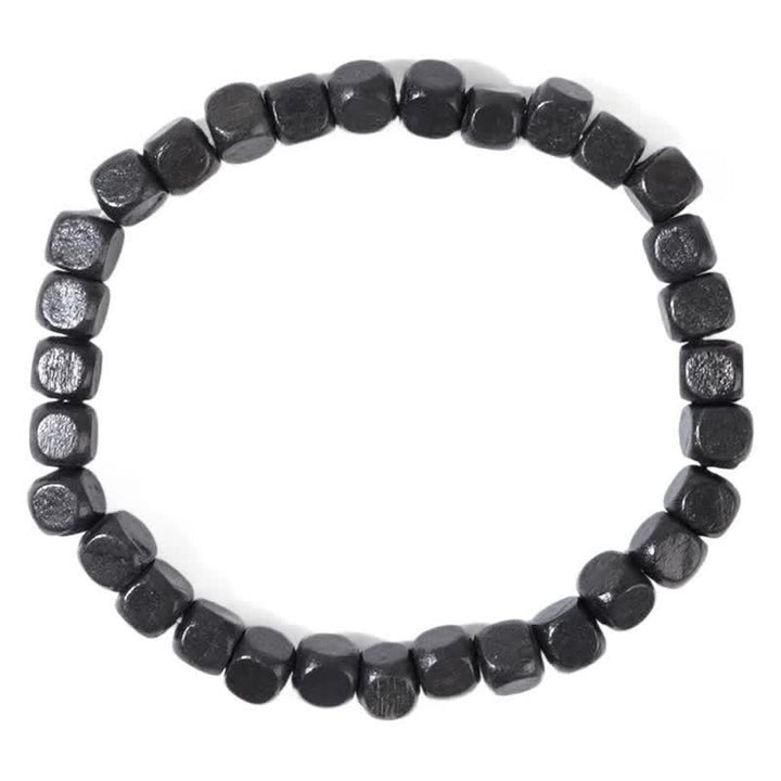 Bracelet homme en perles cubiques en bois noir Olivenorma