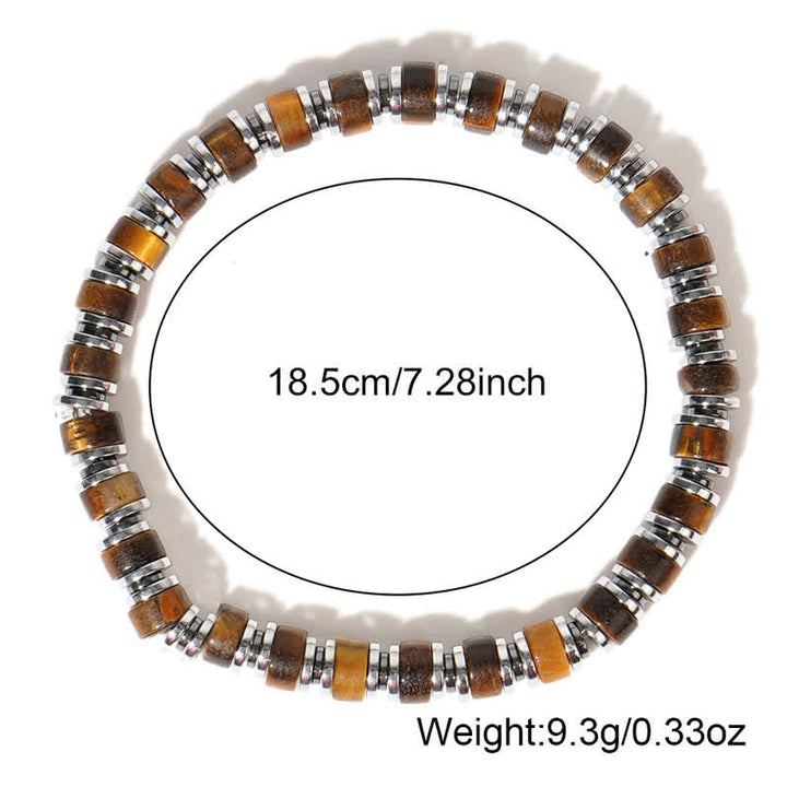 Bracelet Olivenorma en perles de rhodochrosite et pierre de soleil œil de tigre