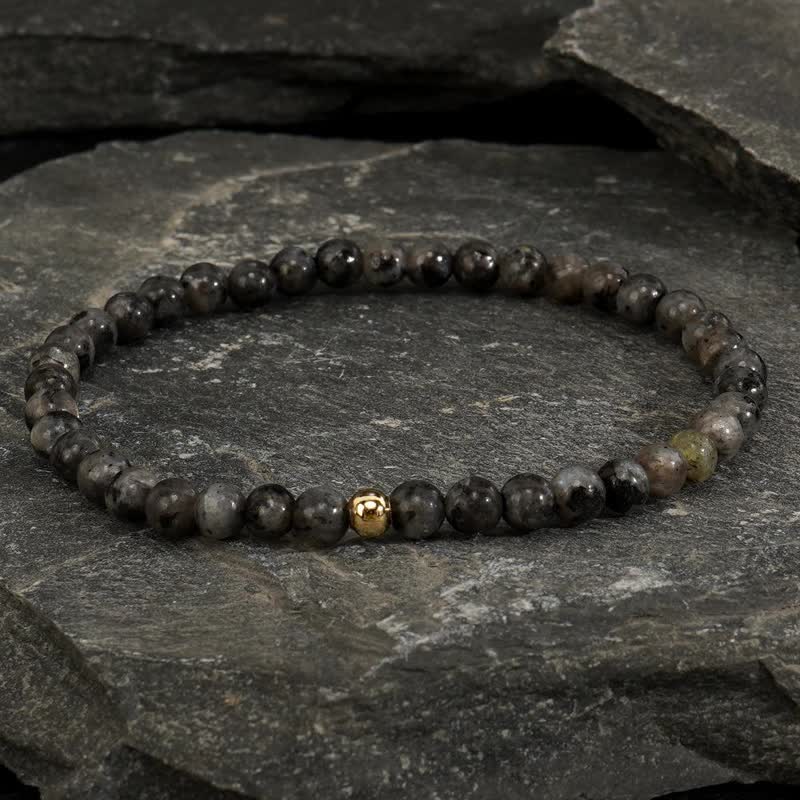 Lot de 3 bracelets en quartz rubis et labradorite Olivenorma