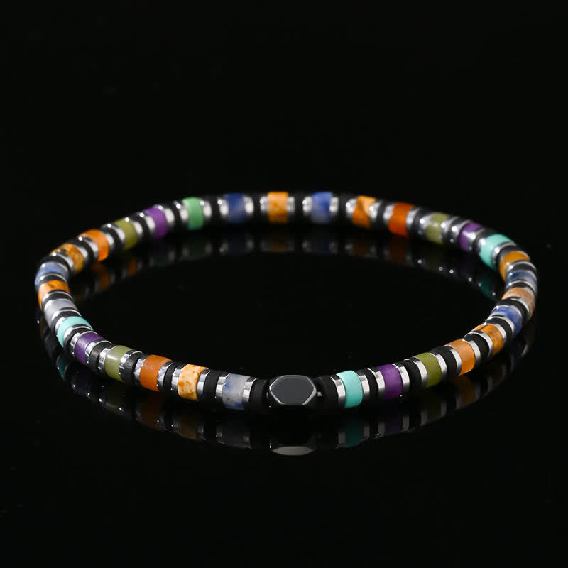 Bracelet de perles en rouleaux de cristaux naturels de couleur Olivenorma