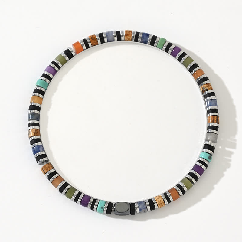 Bracelet de perles en rouleaux de cristaux naturels de couleur Olivenorma