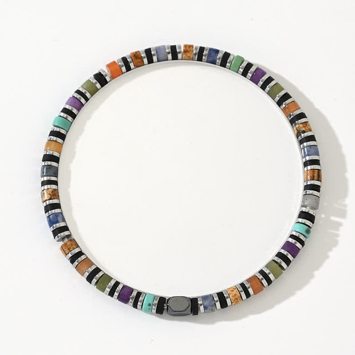 Bracelet de perles en rouleaux de cristaux naturels de couleur Olivenorma