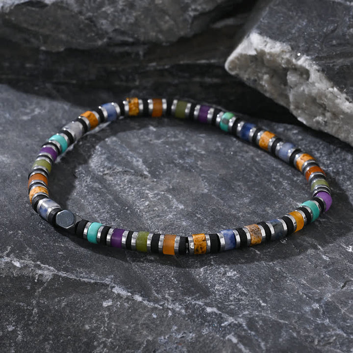 Bracelet de perles en rouleaux de cristaux naturels de couleur Olivenorma