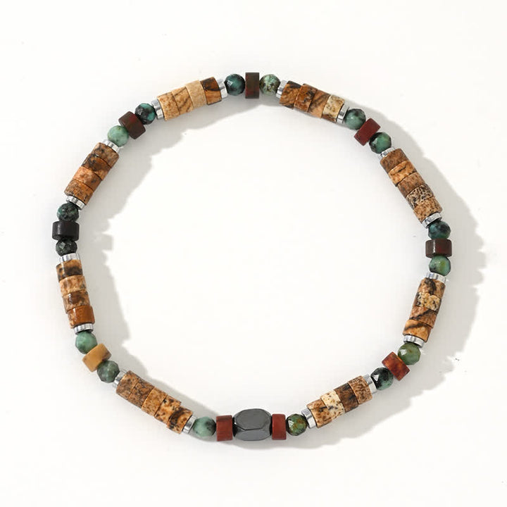 Bracelet en perles de jaspe turquoise africaine Olivenorma