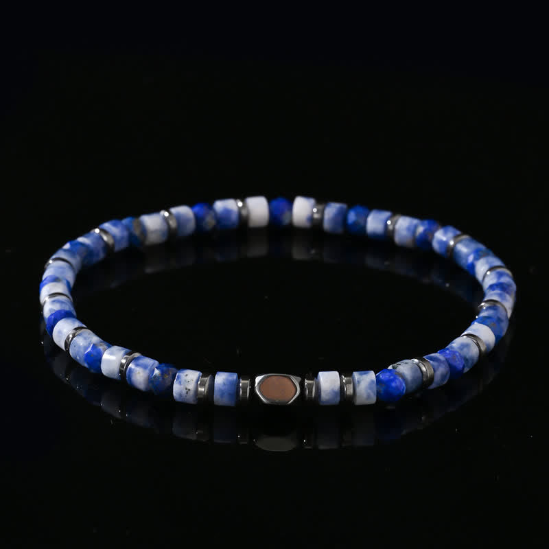 Bracelet en perles d'hématite sodalite naturelles Olivenorma