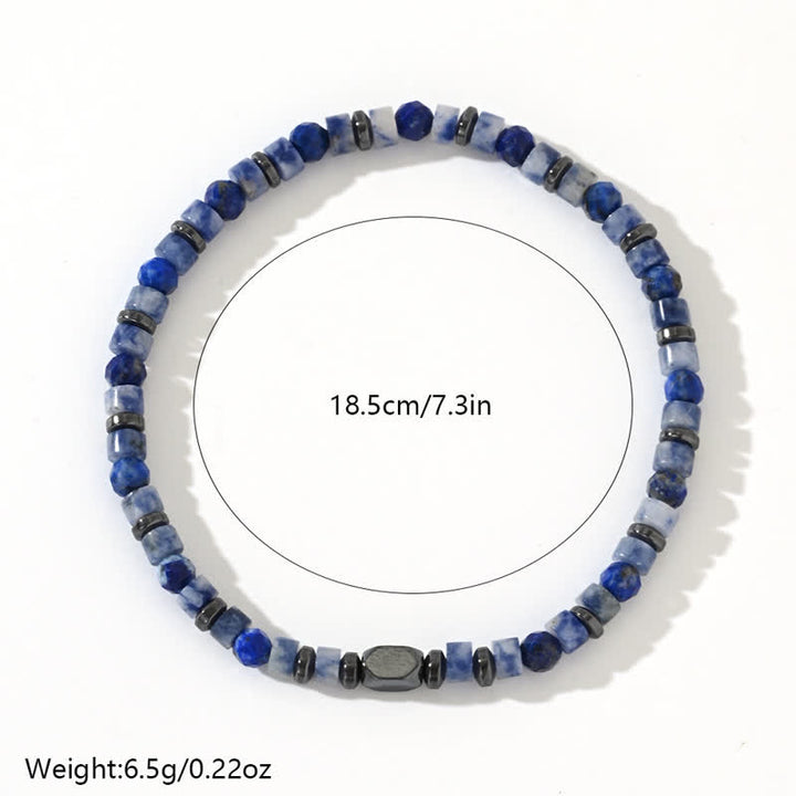 Bracelet en perles d'hématite sodalite naturelles Olivenorma