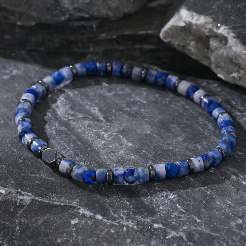 Bracelet en perles d'hématite sodalite naturelles Olivenorma