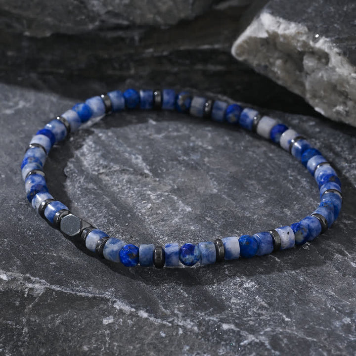 Bracelet en perles d'hématite sodalite naturelles Olivenorma