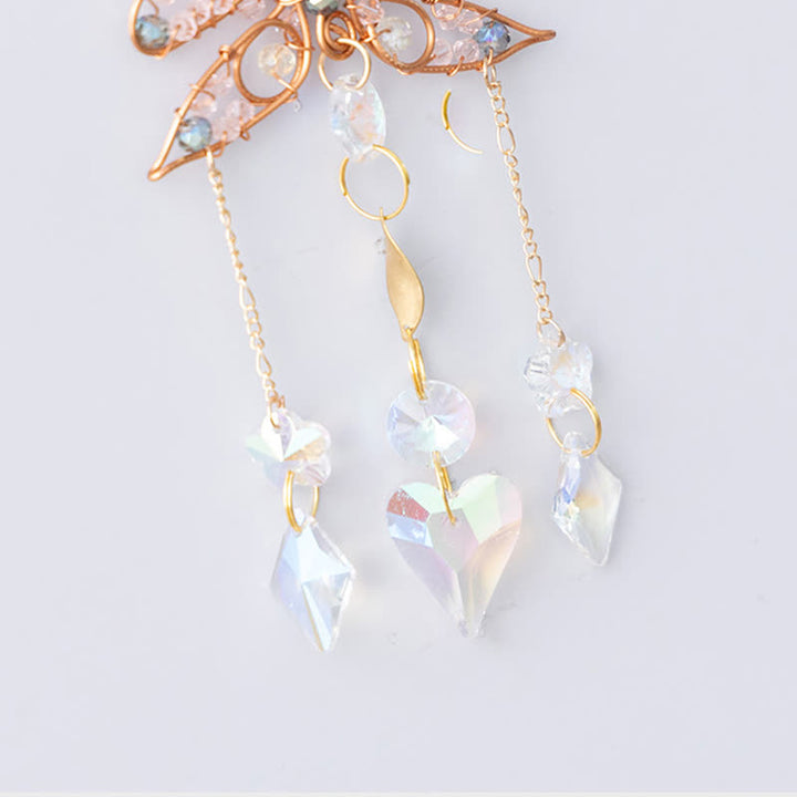 Carillon éolien en cristal avec fil de cuivre et papillon Olivenorma