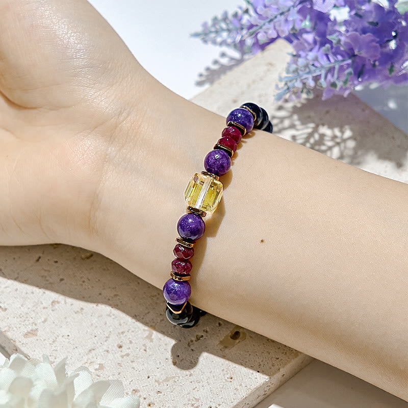 Bracelet extensible porte-bonheur en pierre naturelle Olivenorma