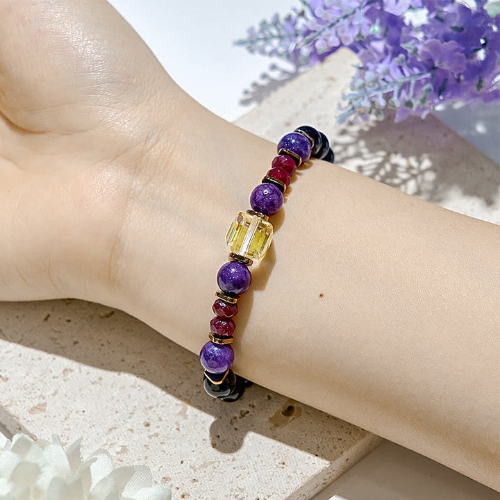 Bracelet extensible porte-bonheur en pierre naturelle Olivenorma