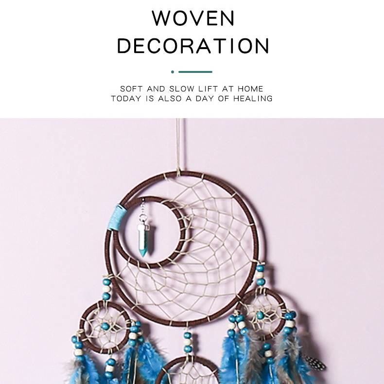 Olivenorma Boho Moon Dreamcatcher 5 anneaux attrape-rêves turquoise