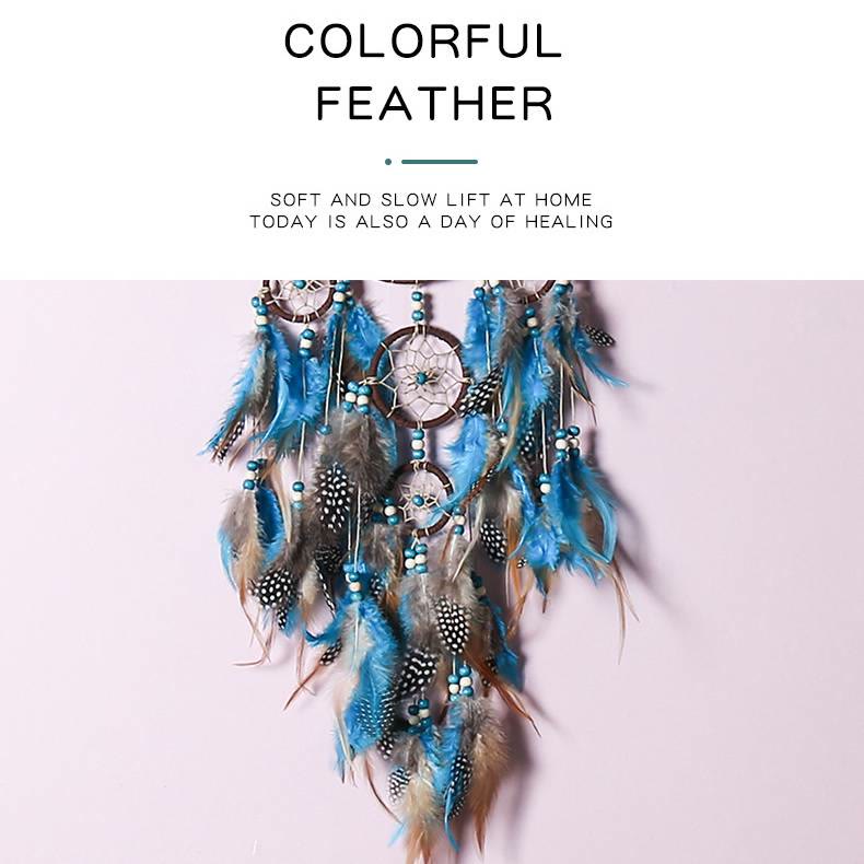 Olivenorma Boho Moon Dreamcatcher 5 anneaux attrape-rêves turquoise