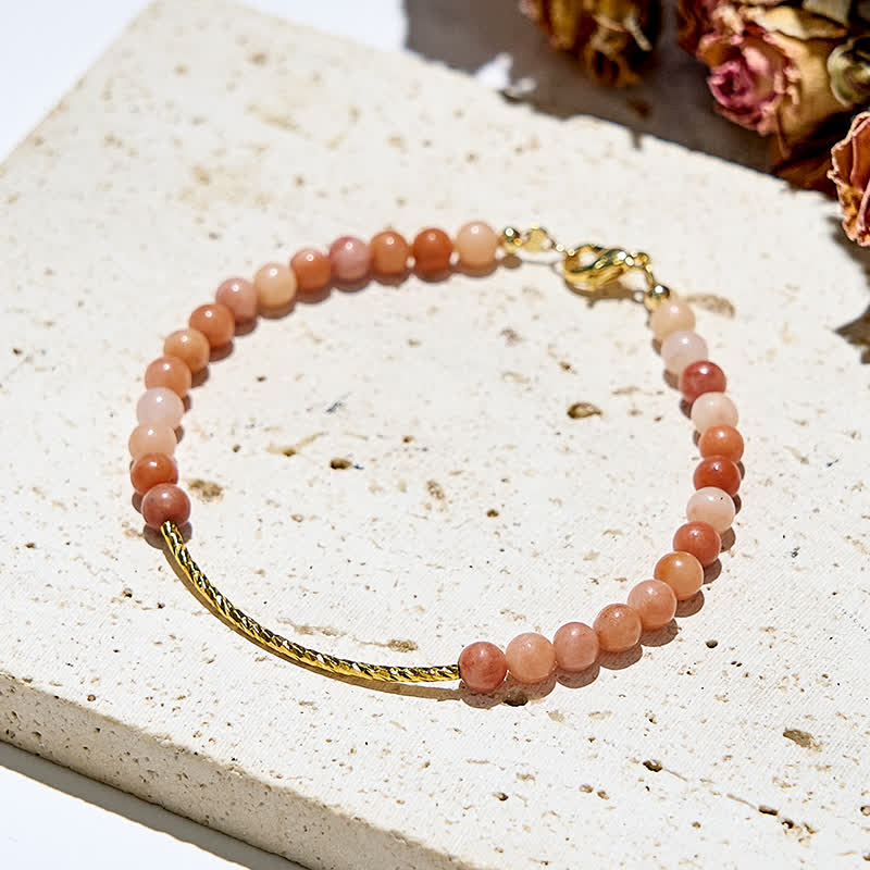 Bracelet Olivenorma en perles de rhodochrosite naturelle de 2 mm