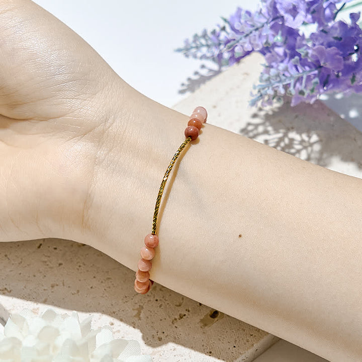 Bracelet Olivenorma en perles de rhodochrosite naturelle de 2 mm