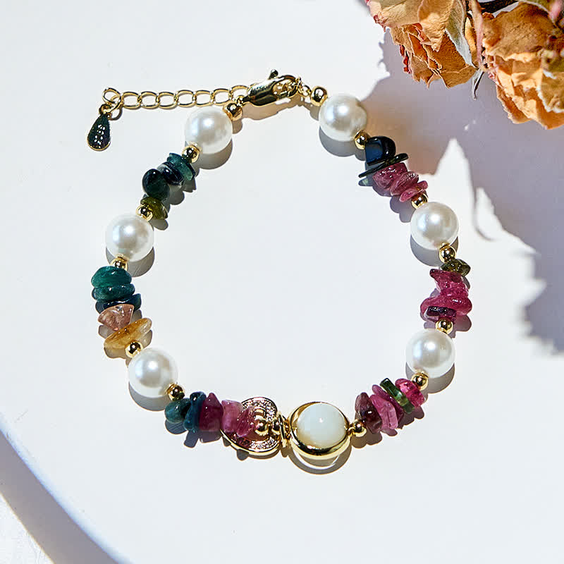 Bracelet de perles de tourmaline naturelle Olivenorma