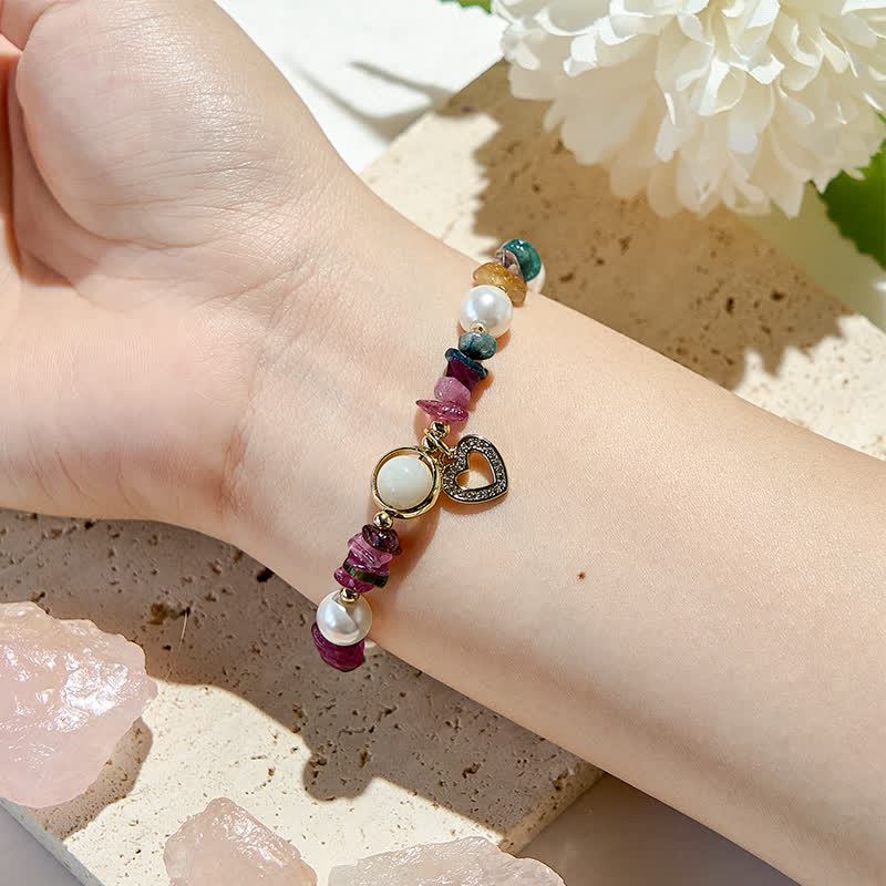 Bracelet de perles de tourmaline naturelle Olivenorma