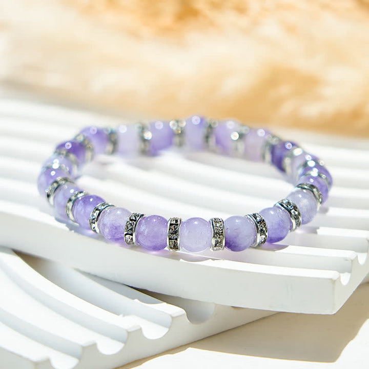 Bracelet en perles de lépidolite naturelle Olivenorma