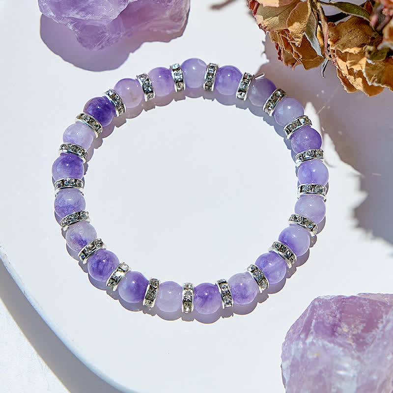 Bracelet en perles de lépidolite naturelle Olivenorma