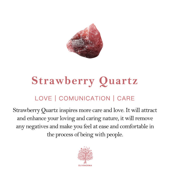 Bracelet en perles de quartz fraise naturel Olivenorma