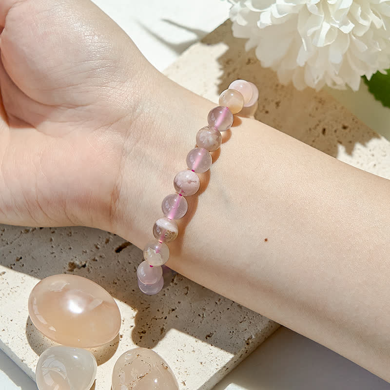 Bracelet en perles d'agate de cerisier naturel Olivenorma