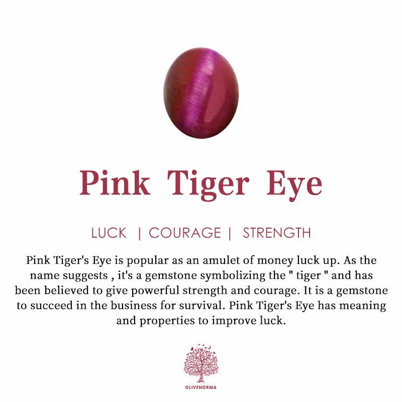 Bracelet en perles d'hématite naturelle et d'œil de tigre rose Olivenorma