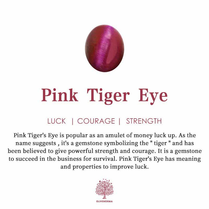 Bracelet en perles d'hématite naturelle et d'œil de tigre rose Olivenorma