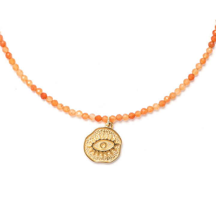 Collier de perles en pierres précieuses Olivenorma Boho Soleil Lune Étoile