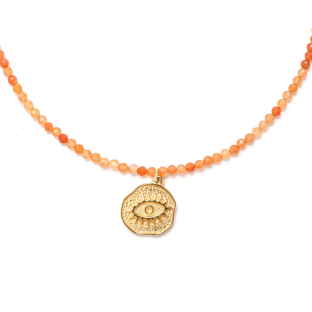 Collier de perles en pierres précieuses Olivenorma Boho Soleil Lune Étoile