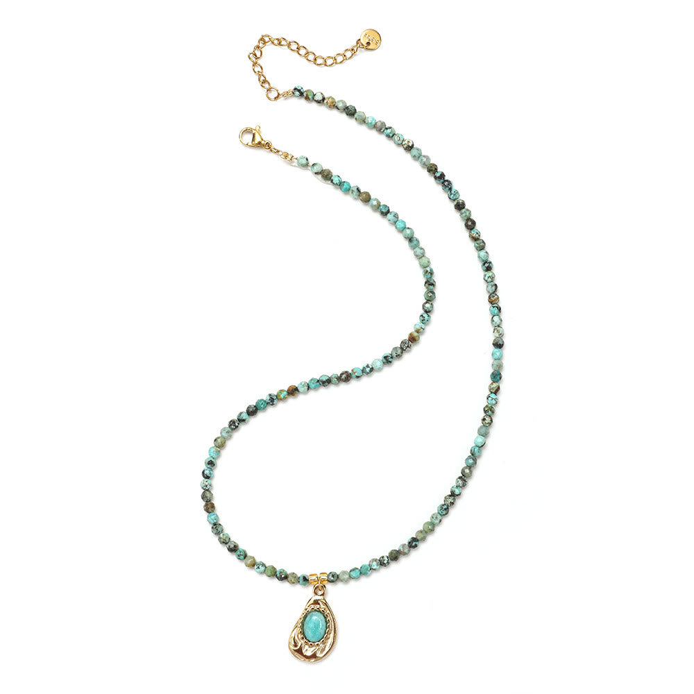 Collier de perles en pierres précieuses Olivenorma Boho Soleil Lune Étoile