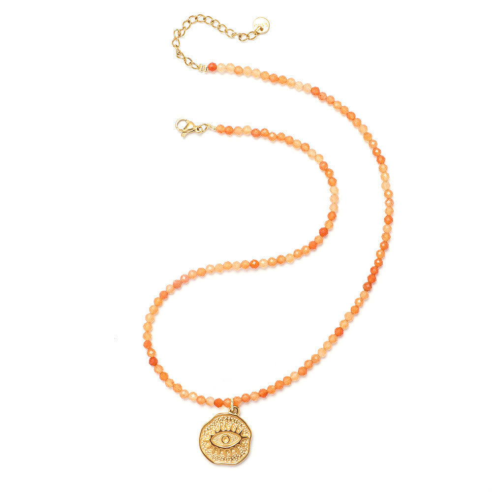 Collier de perles en pierres précieuses Olivenorma Boho Soleil Lune Étoile