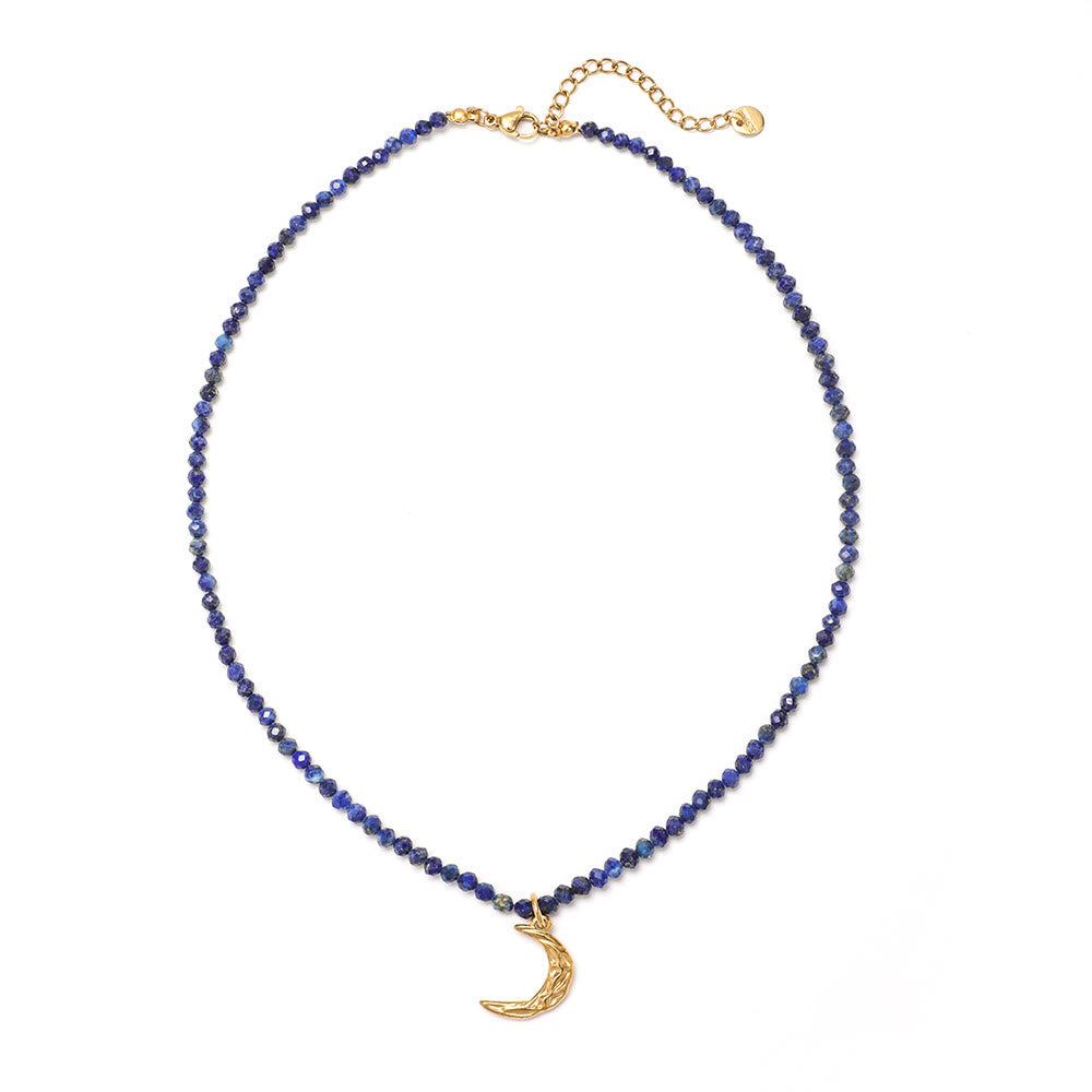 Collier de perles en pierres précieuses Olivenorma Boho Soleil Lune Étoile