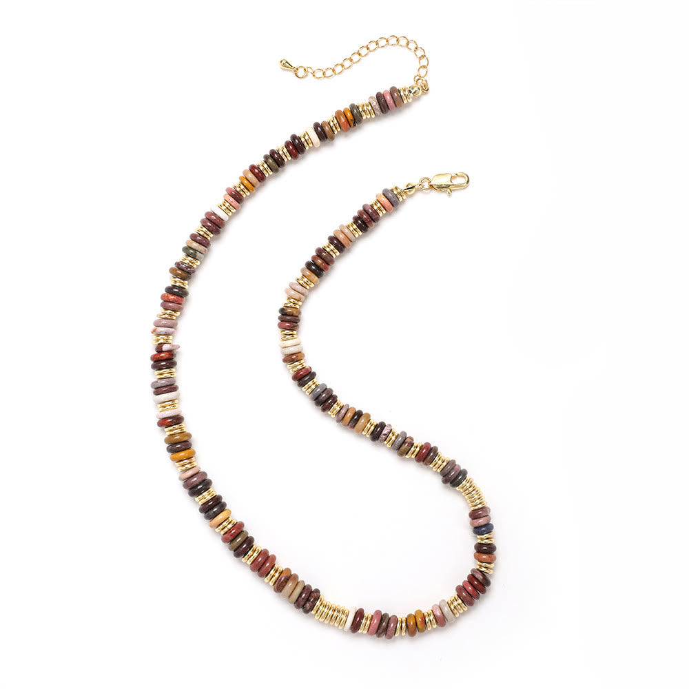 Collier de perles en pierres précieuses Olivenorma Boho Soleil Lune Étoile