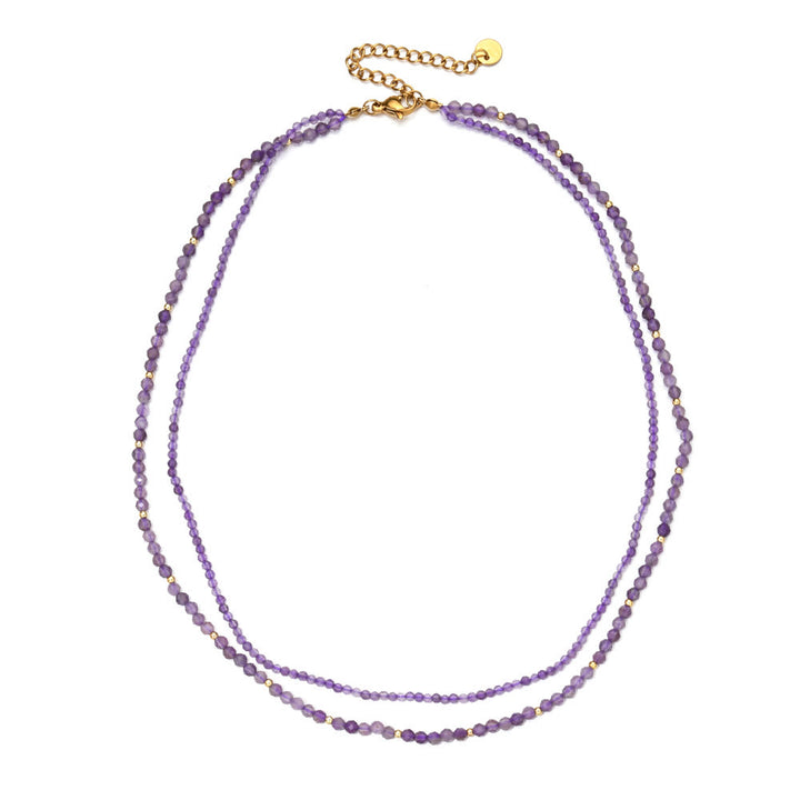 Collier ras du cou en cristal et pierres précieuses à facettes Olivenorma Boho