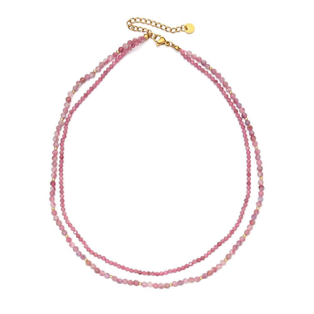 Collier ras du cou en cristal et pierres précieuses à facettes Olivenorma Boho