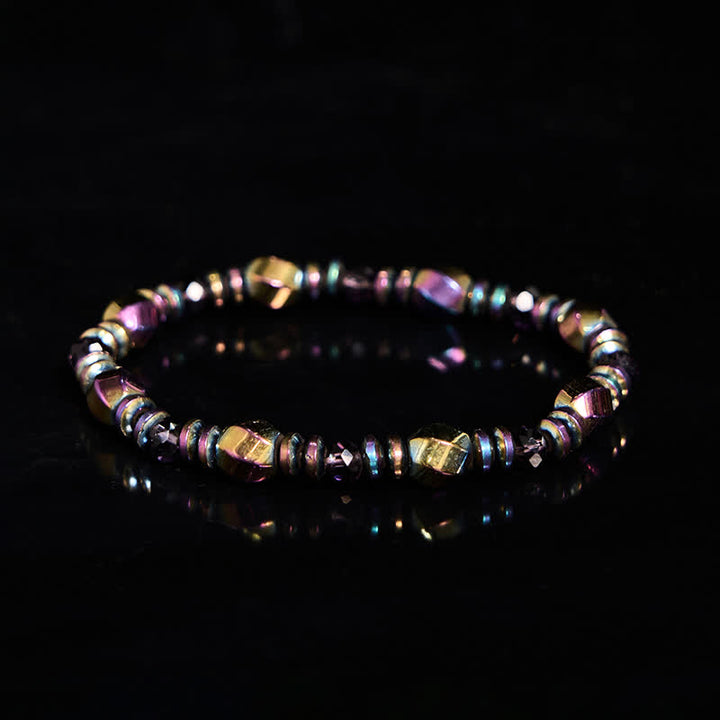 Bracelet en perles d'hématite colorées électrolytiques Olivenorma