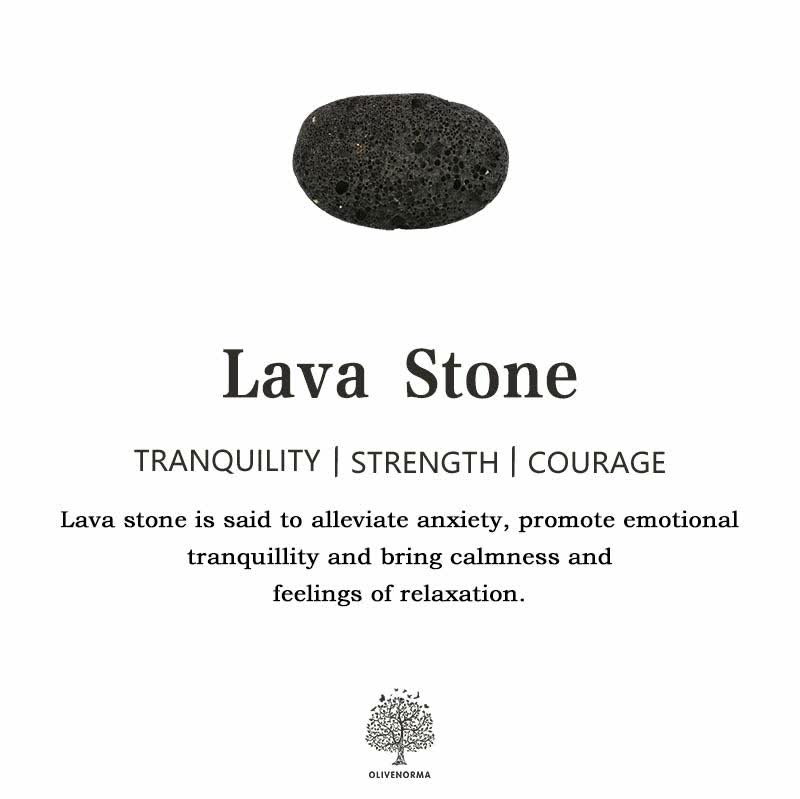 Bracelet pendentif OM en perles de pierre de lave naturelle Olivenorma