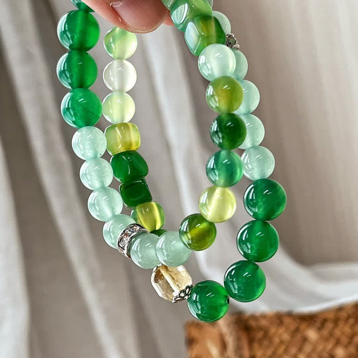 Bracelet en perles d'aventurine verte en cristal transparent naturel Olivenorma