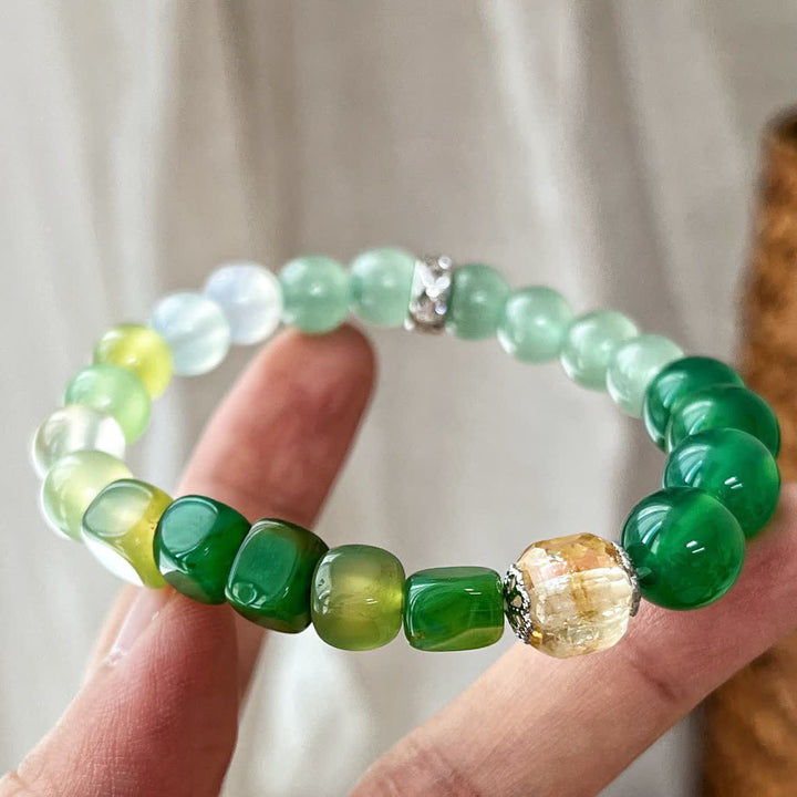 Bracelet en perles d'aventurine verte en cristal transparent naturel Olivenorma