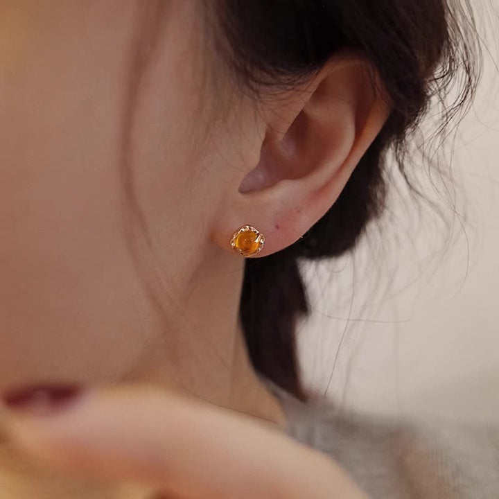 Ensemble de bijoux exquis et simple avec boucles d'oreilles et collier en ambre Olivenorma