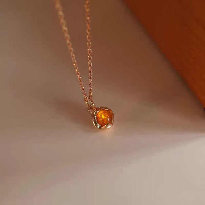 Ensemble de bijoux exquis et simple avec boucles d'oreilles et collier en ambre Olivenorma