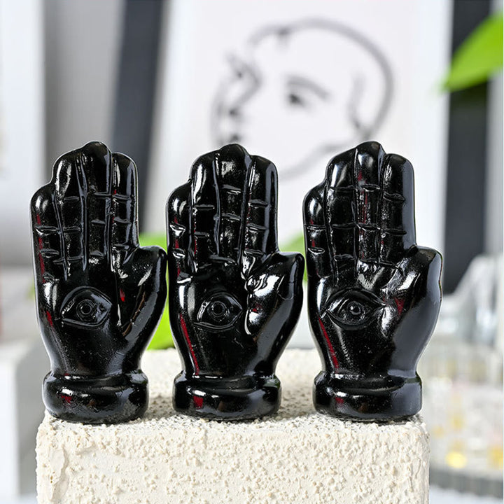 Décoration en pierres précieuses naturelles Olivenorma en forme de main de Bouddha