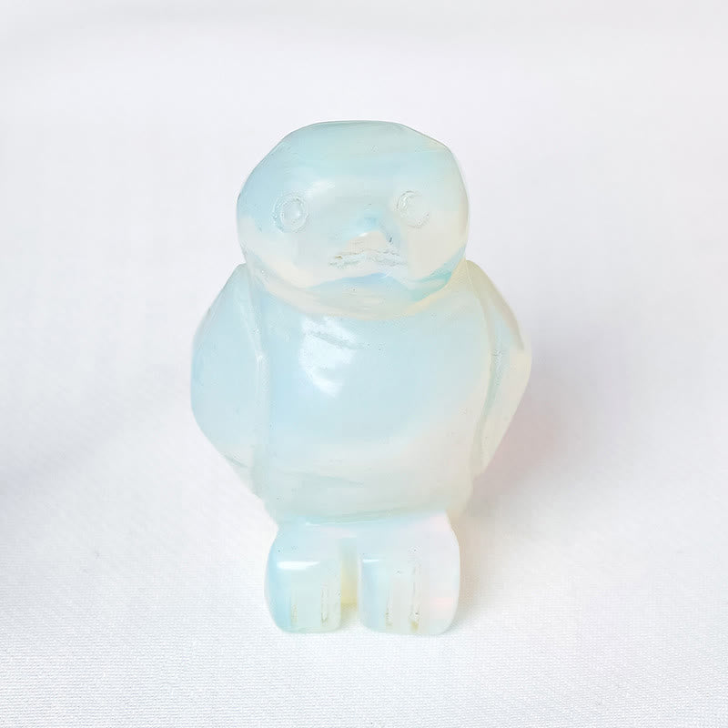 Décoration de pingouin en pierre brute gravée Olivenorma