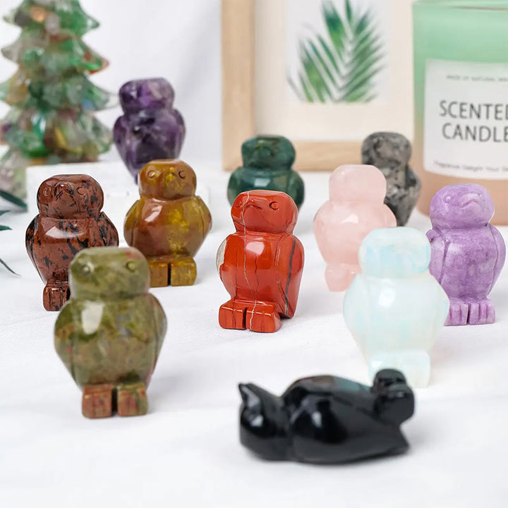 Décoration de pingouin en pierre brute gravée Olivenorma