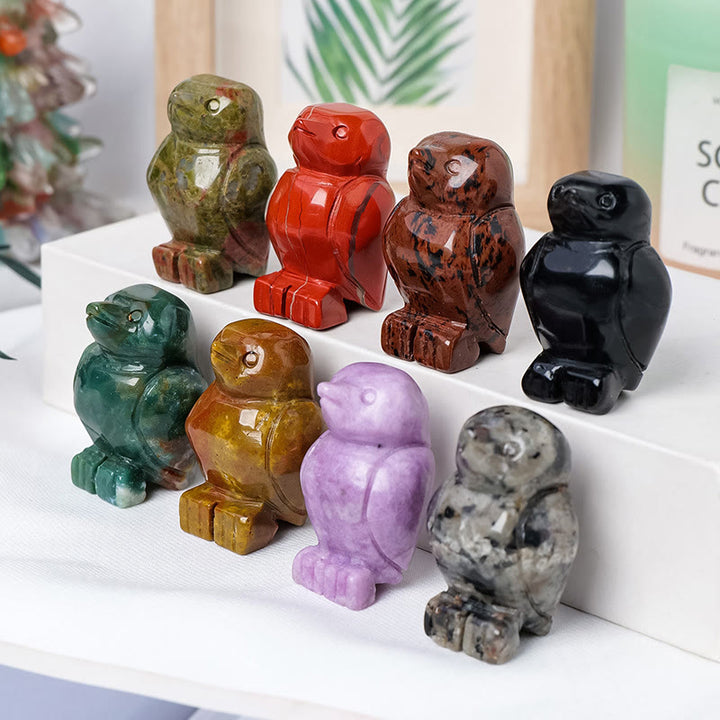 Décoration de pingouin en pierre brute gravée Olivenorma