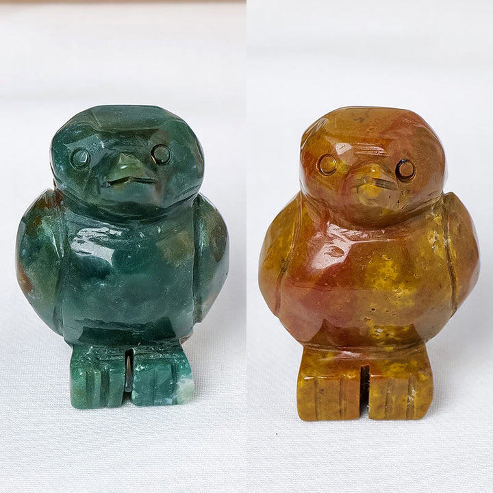 Décoration de pingouin en pierre brute gravée Olivenorma