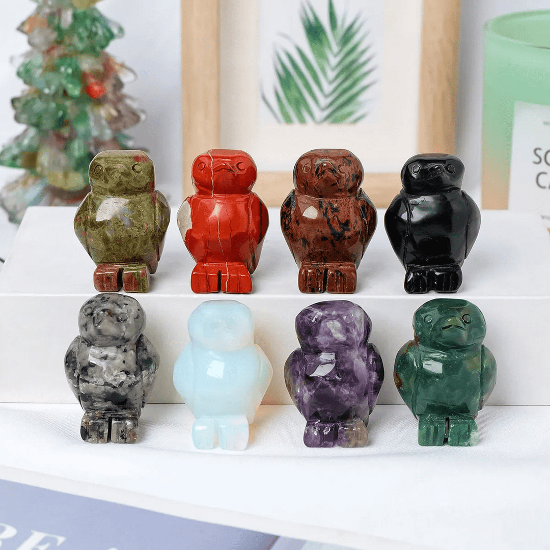 Décoration de pingouin en pierre brute gravée Olivenorma